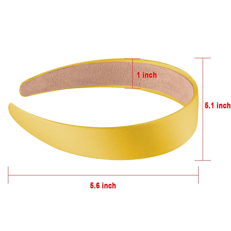 SIQUK 12 Pieces Satin Headbands 1 Inch Wide Non-slip Headband Colorful Headbands DIY Hair Headband for Women and Girls,12 Colors - Image 2